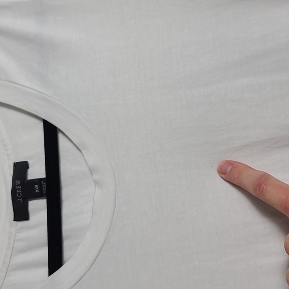 J.CREW White Sleeveless Muscle Tee w/ Silver Glitter Stripes Down Sides Size XXS - Picture 16 of 16